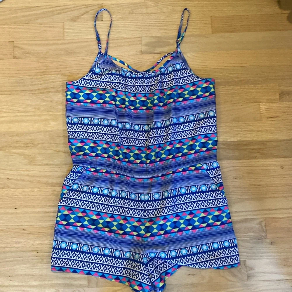Arizona Jean company Sleeveless Shorts Colorful Romper with pockets - Picture 1 of 6